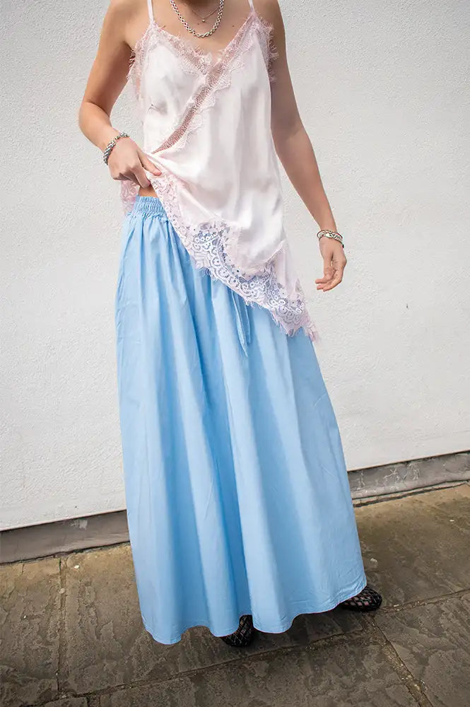 Marta Pomeline Light Blue Skirt - The Mercantile London