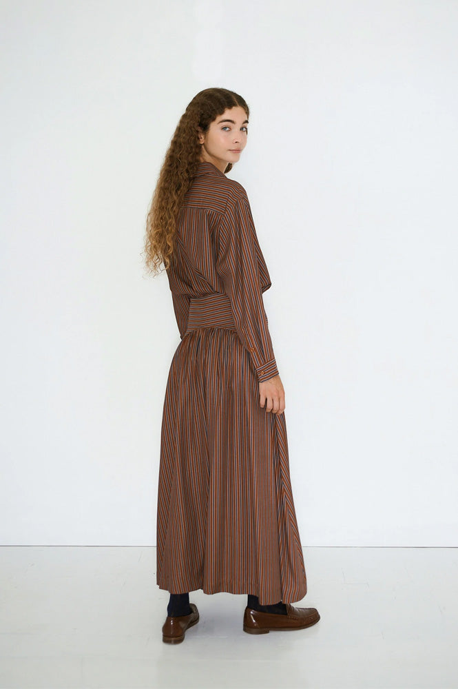The Tiny Big Sister Brown Striped Skirt - The Mercantile London