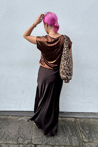 Fransa Shina Chocolate Torte Midi Skirt - The Mercantile London