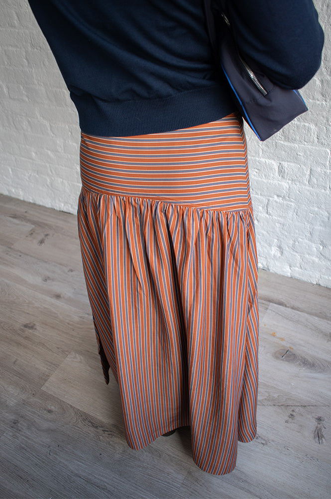 The Tiny Big Sister Brown Striped Skirt - The Mercantile London