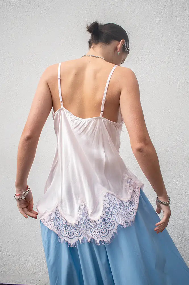 Marta Dream Cipria Pink Lace Top - The Mercantile London