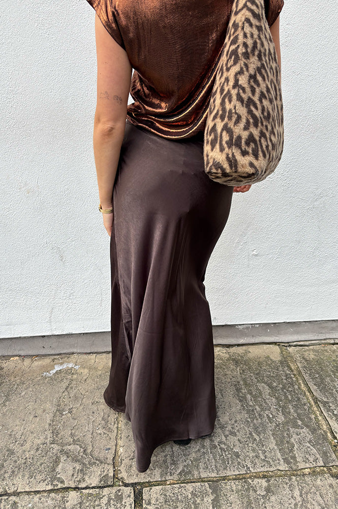 Fransa Shina Chocolate Torte Midi Skirt - The Mercantile London