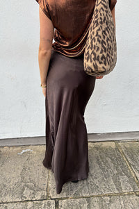 Fransa Shina Chocolate Torte Midi Skirt - The Mercantile London