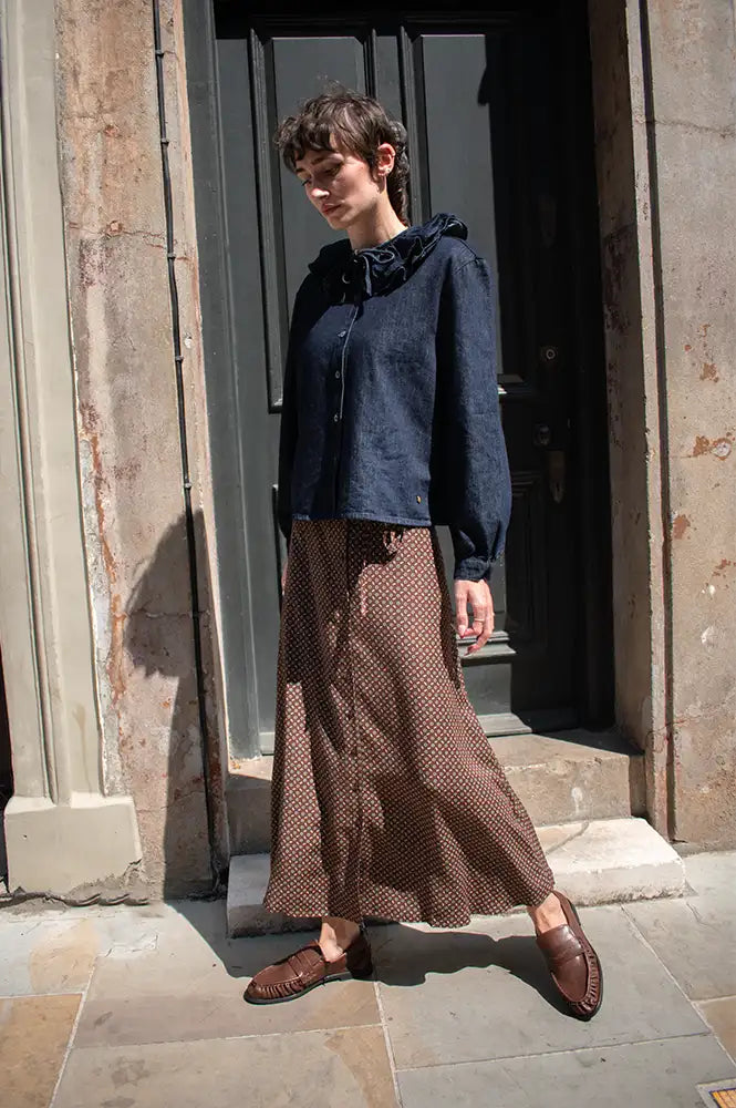 Des Petits Hauts Valette Floral Midi Skirt