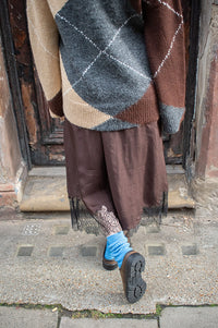 Object Dalme Seal Brown and Black Lace Skirt - The Mercantile London