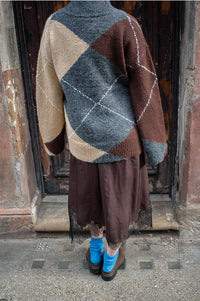 Object Dalme Seal Brown and Black Lace Skirt - The Mercantile London