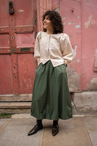 Numph Frankie Rosin Green Balloon Skirt