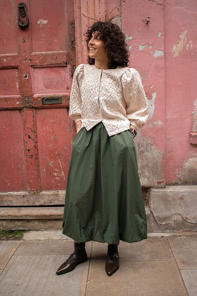 Numph Frankie Rosin Green Balloon Skirt