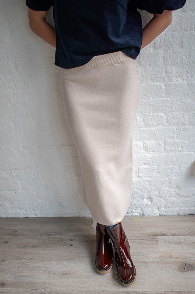 Object Reynard Silver Grey Knitted Skirt - The Mercantile London