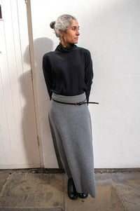 Fransa Janie Brown Leather Skinny Belt