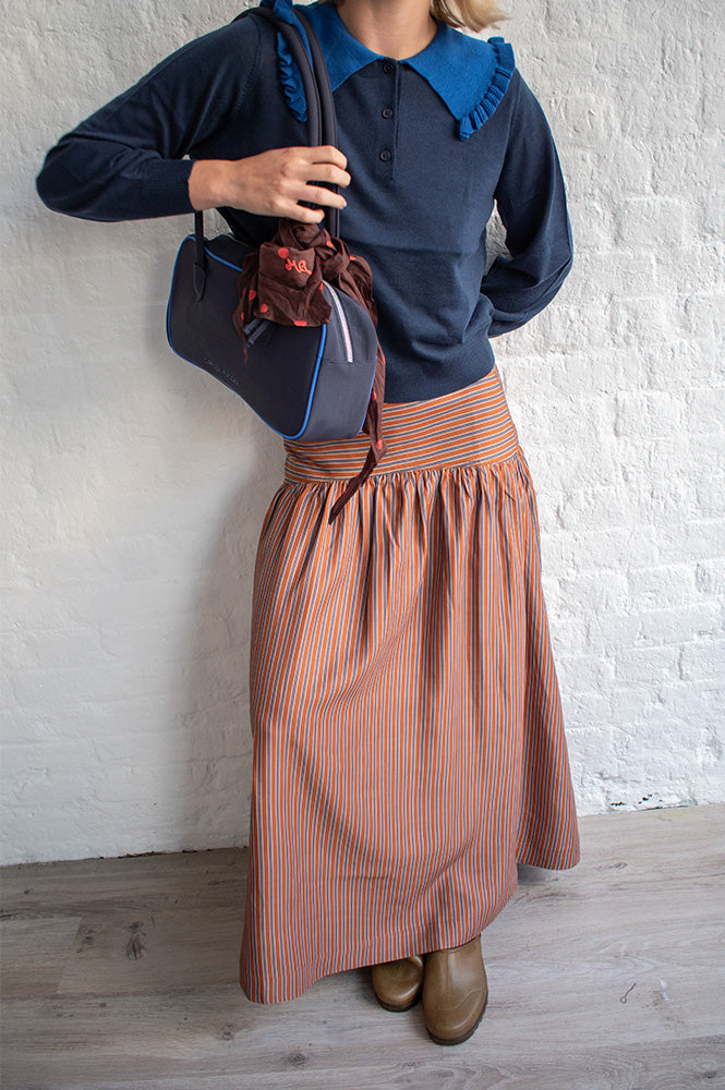 The Tiny Big Sister Brown Striped Skirt - The Mercantile London