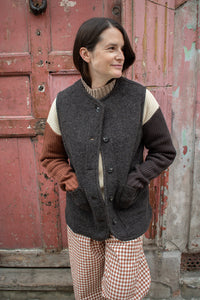 Soeur Chicago Mottle Brown Sleeveless Jacket - The Mercantile London