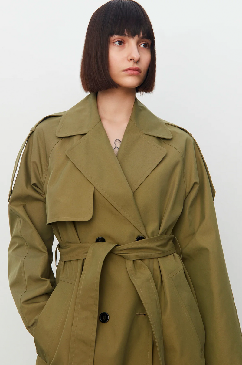 2NDDAY Sloan Martini Olive Trench Coat - The Mercantile London