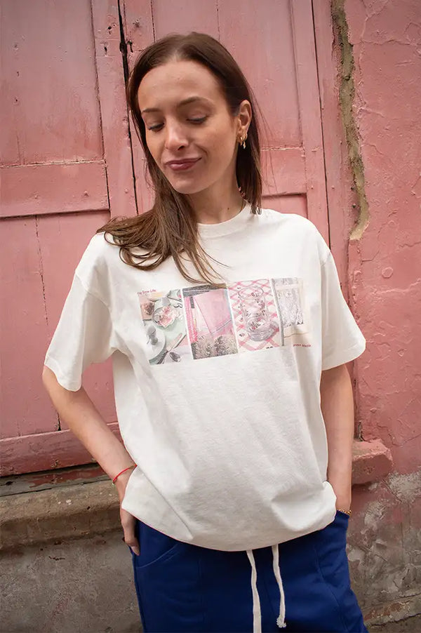 Damson Madder Slow Life Boyfriend T-Shirt - The Mercantile London