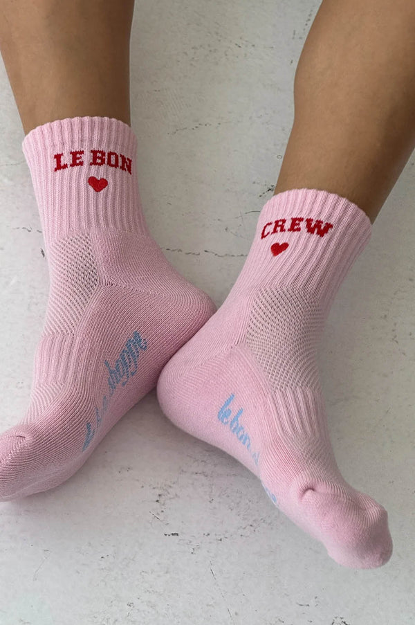 Le Bon Shoppe Embroidered Strawberry Milk Socks - The Mercantile London