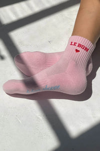 Le Bon Shoppe Embroidered Strawberry Milk Socks - The Mercantile London