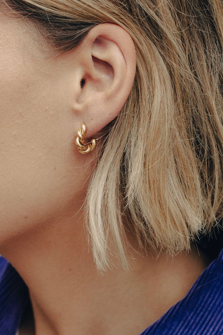Nordic Muse Ridge Twist Hoop Earrings - The Mercantile London