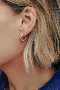 Nordic Muse Ridge Twist Hoop Earrings - The Mercantile London