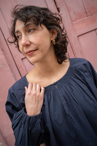 Maison Anana Philise Navy Blouse - The Mercantile London