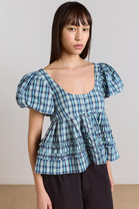 Damson Madder Summer Joy Tomboy Check Blouse - The Mercantile London