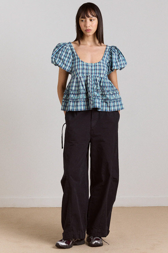 Damson Madder Summer Joy Tomboy Check Blouse - The Mercantile London