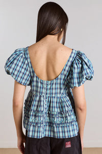 Damson Madder Summer Joy Tomboy Check Blouse - The Mercantile London