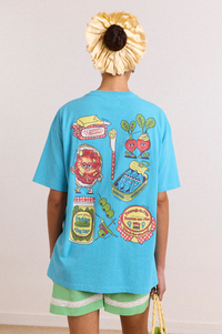 Damson Madder Snack Plate Blue T-Shirt - The Mercantile London