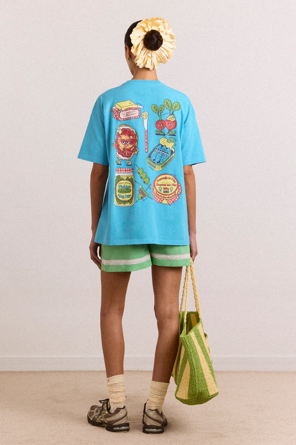 Damson Madder Snack Plate Blue T-Shirt - The Mercantile London
