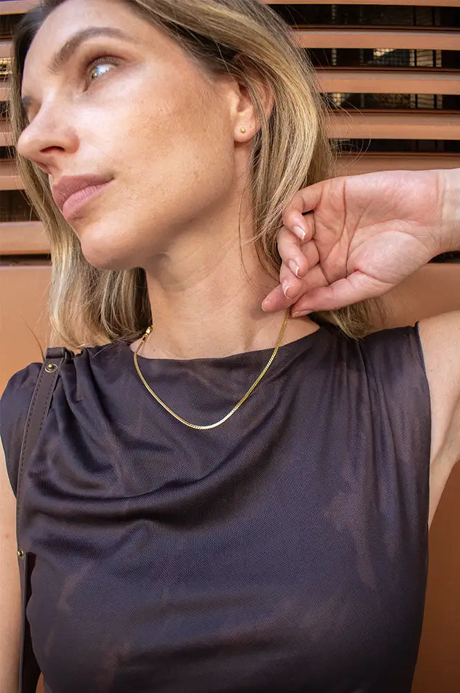 Ashiana London Siesta Flat Snake Chain Necklace