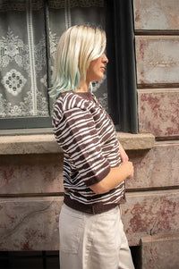 Object Esila Brown And Birch Short Sleeve Cardigan