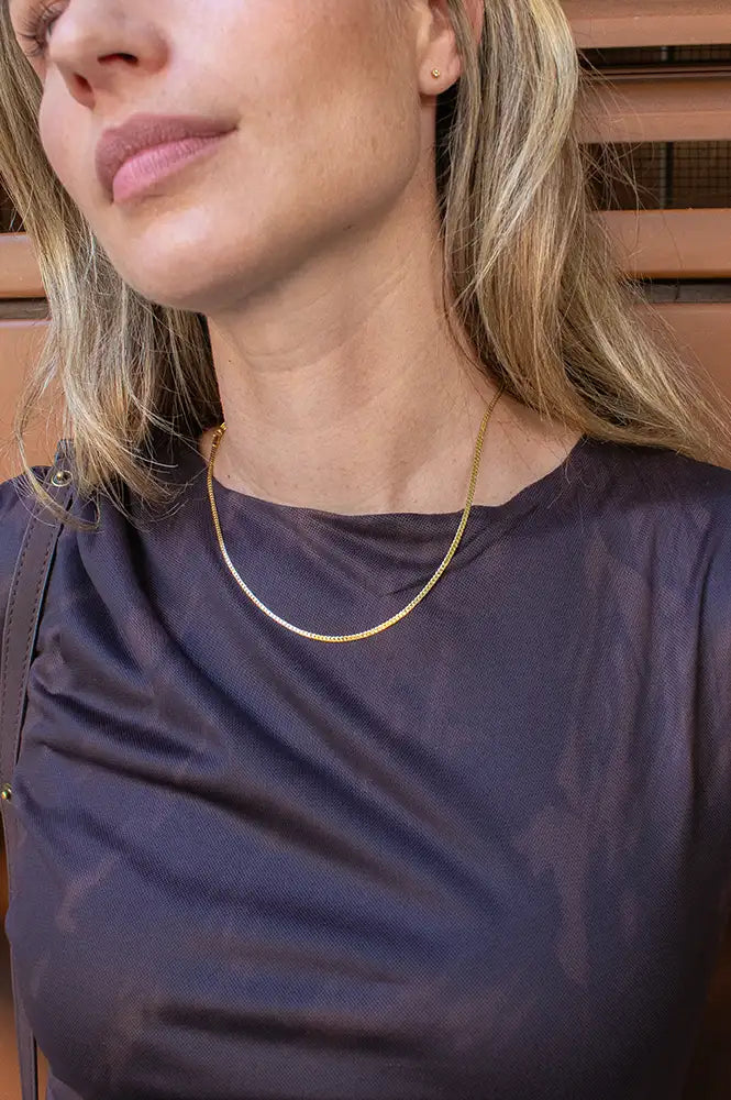 Ashiana London Siesta Flat Snake Chain Necklace