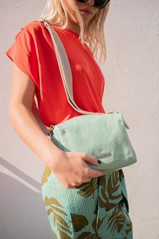 Bellerose Sobox Mist Green Glossy Box Bag - The Mercantile London