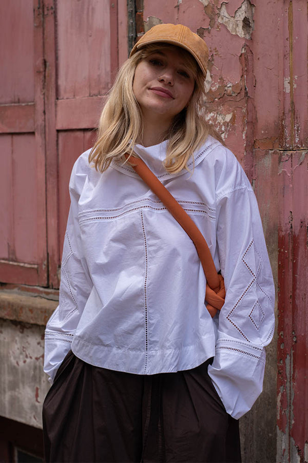 Soeur Guillemette White Embroidered Blouse - The Mercantile London