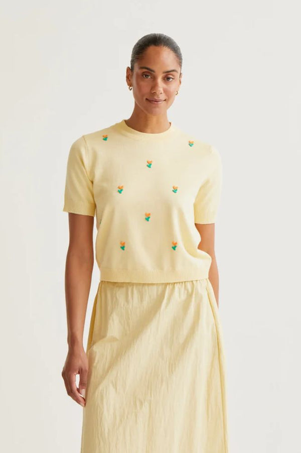 Compania Fantastica Soft Yellow Knitted Top - The Mercantile London