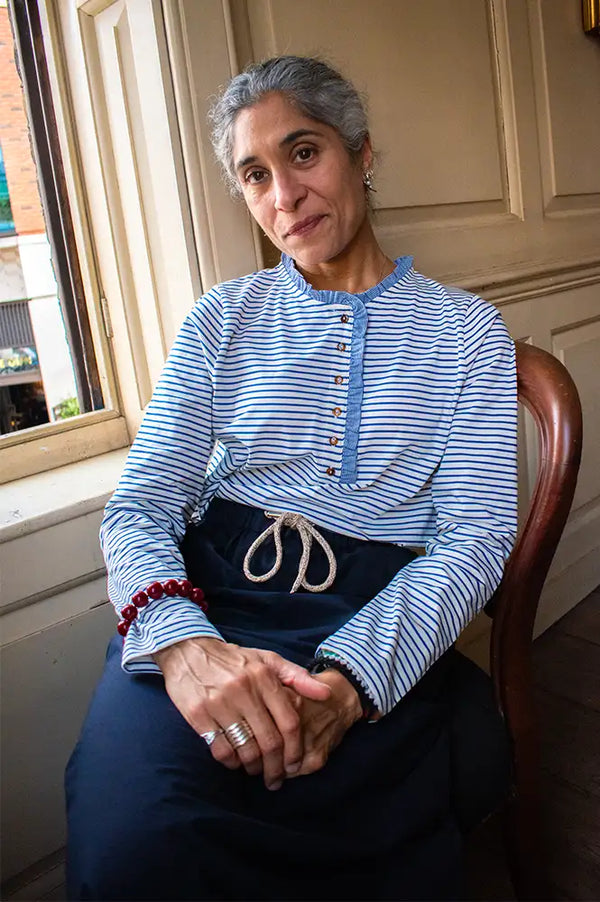 Emile Et Ida Evania Navy Striped T-Shirt