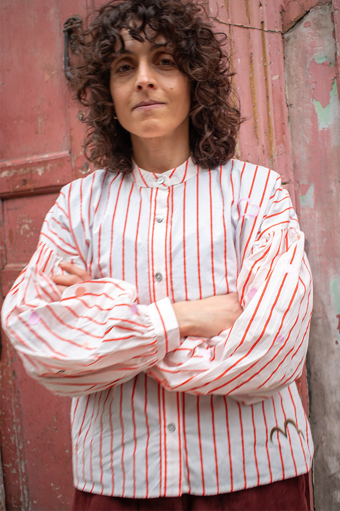 Numph Soleima Embroidered Cloud Dancer Shirt