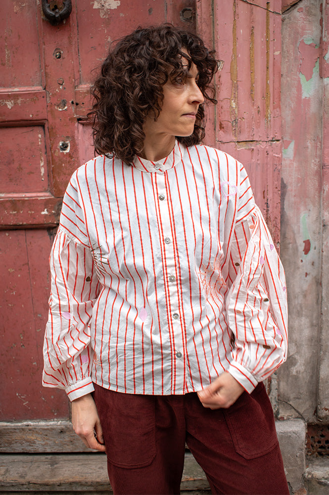 Numph Soleima Embroidered Cloud Dancer Shirt