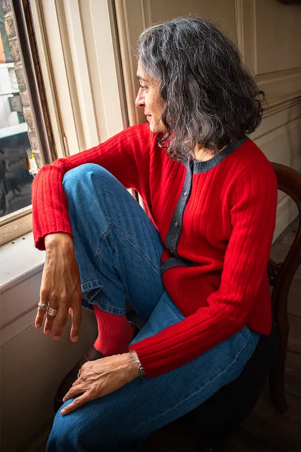 Sophie + Lucie Leila Red Knitted Cardigan