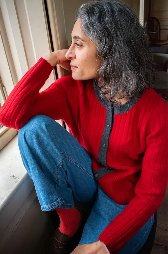 Sophie + Lucie Leila Red Knitted Cardigan