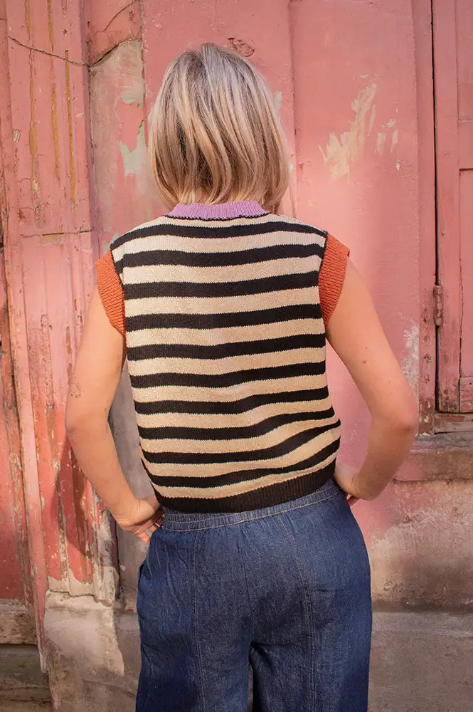 Sophie + Lucie Sailor Striped Knitted Vest - The Mercantile London