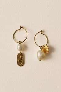 Sessùn Small Creole Pearl Earrings - The Mercantile London