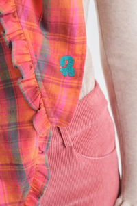 Compania Fantastica Pink Plaid Scarf