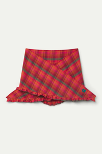 Compania Fantastica Pink Plaid Scarf
