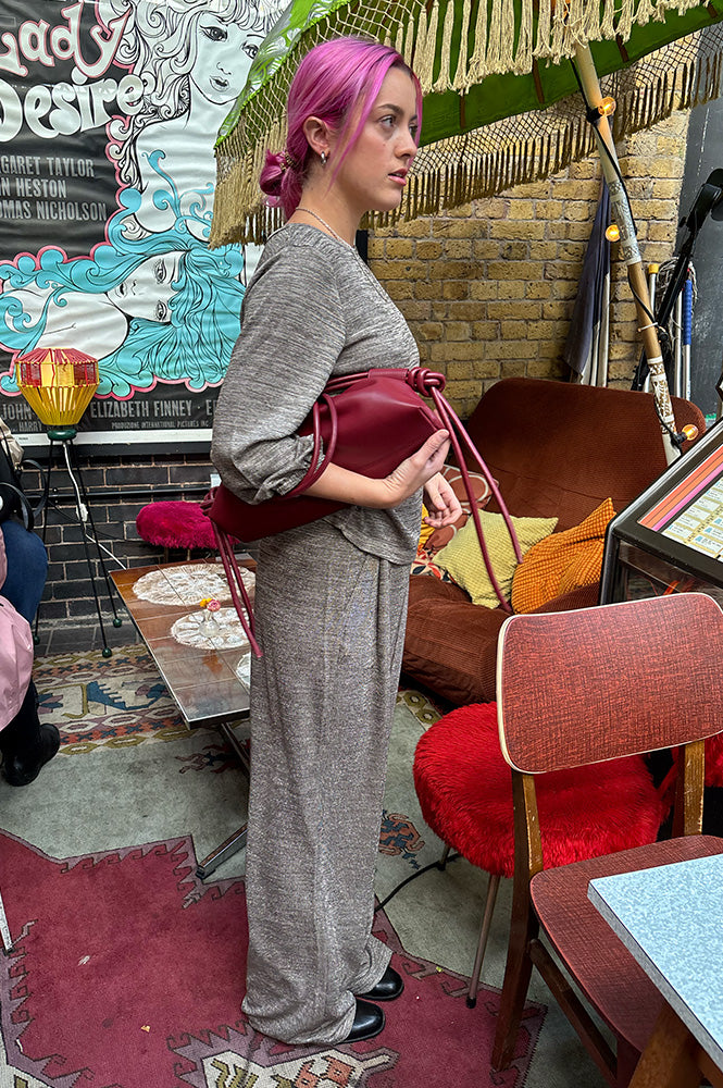 ICHI Danice Silver Mink Trousers - The Mercantile London