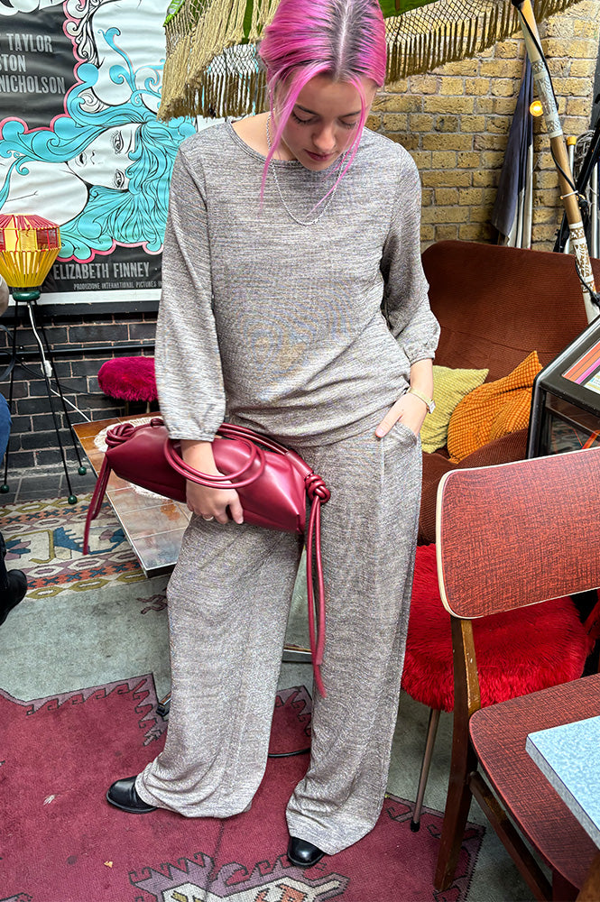 ICHI Danice Silver Mink Trousers - The Mercantile London