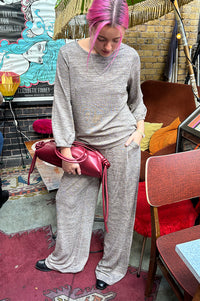 ICHI Danice Silver Mink Trousers - The Mercantile London