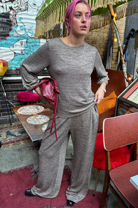 ICHI Danice Silver Mink Trousers - The Mercantile London