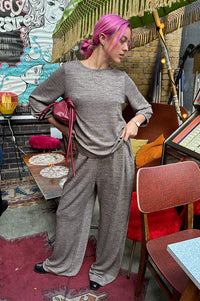 ICHI Danice Silver Mink Trousers - The Mercantile London