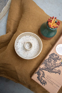 St. Eval Speckled Stone Candle Holder - The Mercantile London