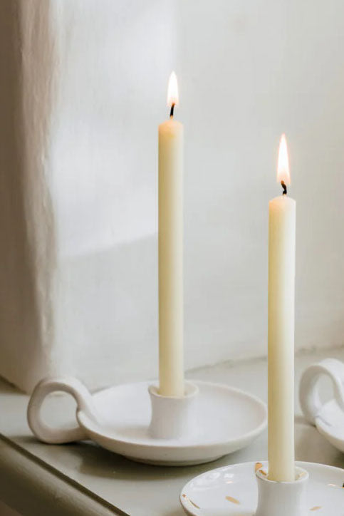 St. Eval Mini Speckled Candle Holder with Handle - The Mercantile London